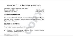 BSc Nursing Pathophysiology Syllabus of Nepal Download